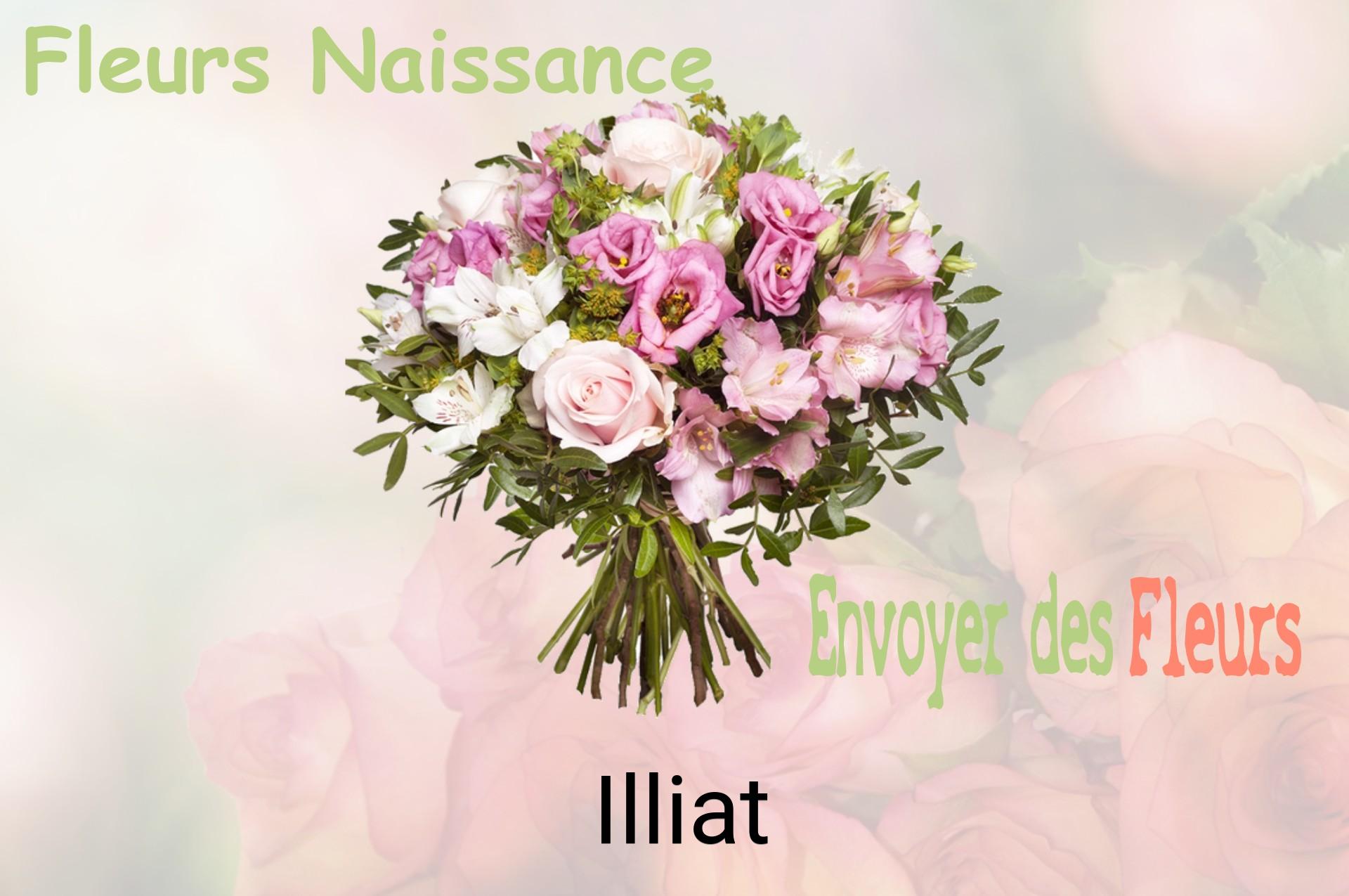 Bouquet de fleurs de naissance livré à Illiat